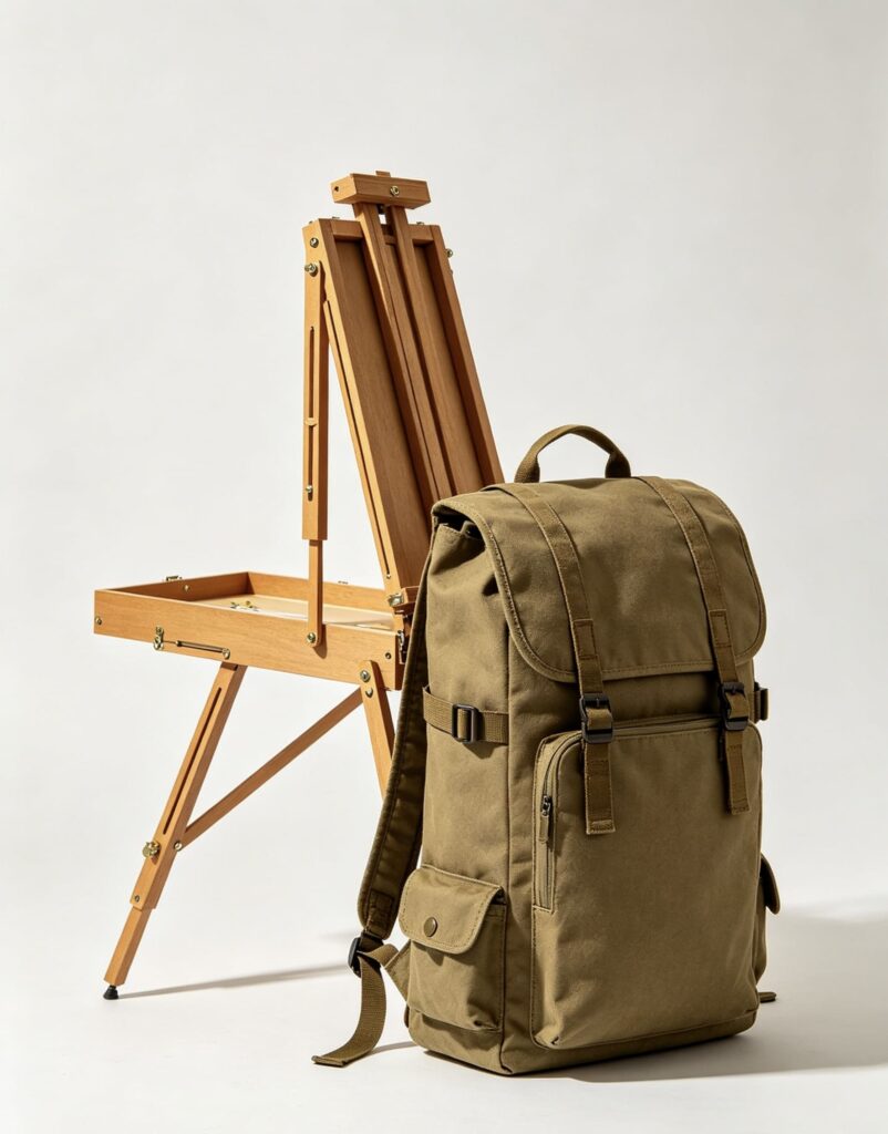 Outdoor sketching easel backpack